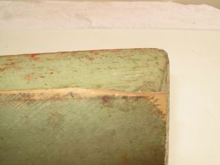 ANTIQUE PRIMITIVE WOODEN KNIFE BOX UTILITY CARRIER RED & GREEN PAINT AAFA 3
