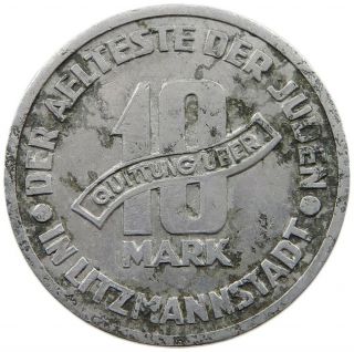 Germany 10 Mark 1943 Litzmannstadt Rare T68 443
