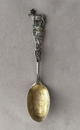 Denver,  Colorado Indian Teepee Sterling Silver Souvenir Demitasse Spoon;i518
