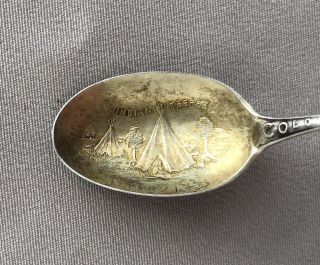 DENVER,  COLORADO INDIAN TEEPEE Sterling Silver Souvenir Demitasse Spoon;I518 3