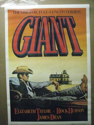 Vintage Movie Giant James Dean Poster Actor Hot Guy Elizabeth Taylor 13191