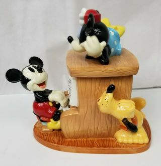 Rare Retired Vintage Disney Mickey Mouse,  Minnie & Pluto Piano Cookie Jar
