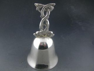 Rare Sterling Dinner / Tea Bell W/ Figural Dolphin Fish Handle