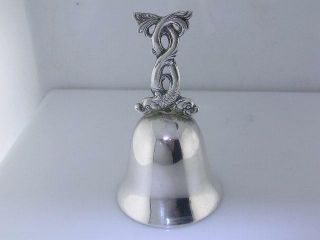 Rare Sterling Dinner / Tea Bell w/ figural Dolphin Fish handle 2