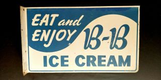 Rare Vintage Texas Icon B˷b Ice Cream Sign,  Precedent Of “blue Bell Ice Cream”