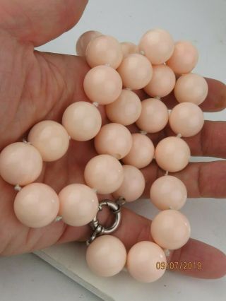 Rare Carved Conch Shell Large Beads Necklace
