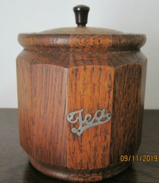 Lovely Vintage Wooden Tea Caddy Wood Storage Jar Kitchenalia
