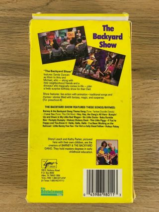 Barney Tape - The Backyard Show (VHS,  1988) Preschool Ages Sing Along Rare 2