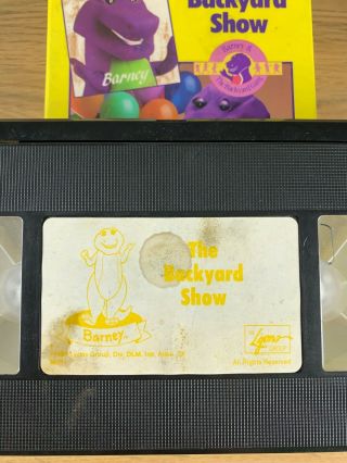 Barney Tape - The Backyard Show (VHS,  1988) Preschool Ages Sing Along Rare 3