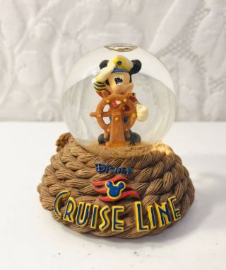 Rare Disney Cruise Line Mickey Mouse Mini Snow Globe Chip & Dale Off The Dream