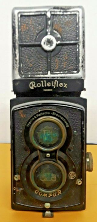 Rare 1932 Rolleiflex Drp Drgm Franke & Heideke Compur Tlr Camera Early Model
