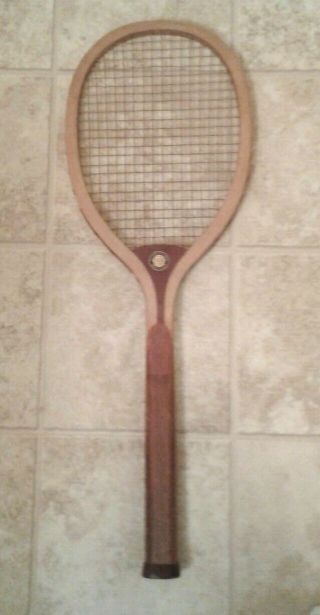 Antique 1905 A.  G.  Spalding & Bros Greenwood Wood Tennis Racket Made In Usa