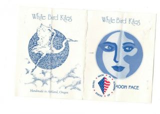 White Bird Moon Face Kite - Vintage,  Pristine - RARE 3