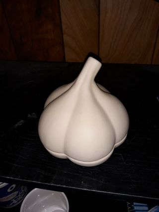 W0w Pyrex Garlic Jar Keeper Rare Vintage Large Stoneware Piece Why Pay More?