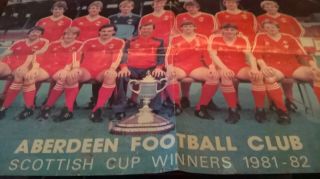 Very Rare,  Autographed Aberdeen Fc 1981 - 82 Poster
