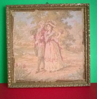 Vintage French Framed Embroidery / Tapestry Picture Georgian Style Ref: 907