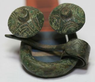 Ancient Viking Bronze Fibula Brooch