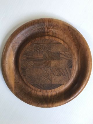 Dansk Design Denmark Ihq Teak Wood Round Mid Century Snack Tray 12 " Cheese Board