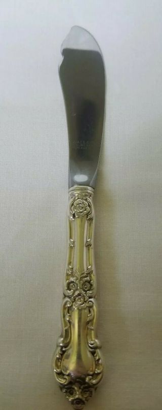 Vintage Watson Wallace Meadow Rose Sterling Silver Flatware Butter Knife