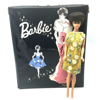 Barbie 1962 Black Doll Case 1963 Midge Brunette Bubble Cut Vintage