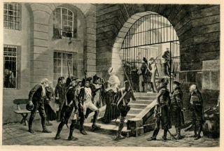 Antique Art Print Marie Antoinette On The Way To The Guillotine Photogravure