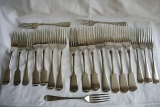 20 Vintage Silver Plated Forks.  Various Makers.