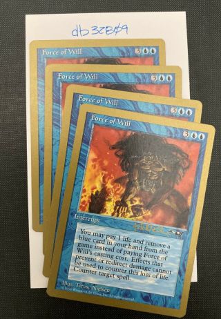 Force Of Will (gold Bordered) Mtg Card Rare 1997 World Championship Deck