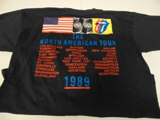Rock T Shirt Vintage Rare Rolling Stones Steel Wheels Tour 1989 Tongue Xl