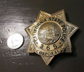 Obsolete Vintage California Highway Patrol Corporal Officer Badge Rare