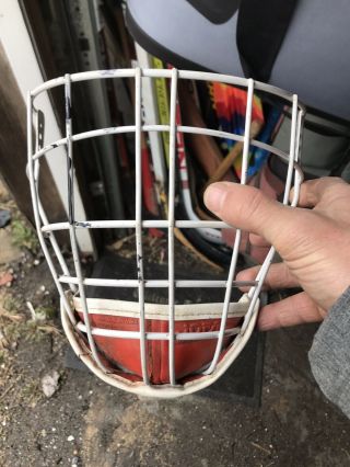 Jofa 262 Sr Red Chin Goalie Cage Mask Senior Hockey Helmet Face Shield Rare