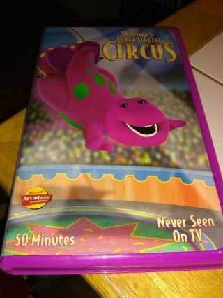 Barney Singing Circus Vhs Tape Clam Shell Rare Never Seen On Tv