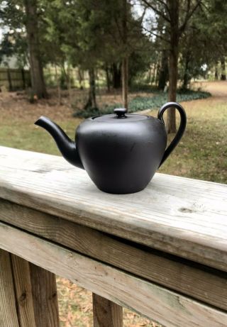 Rare Antique Wedgwood Jasperware Black Basalt Teapot 2