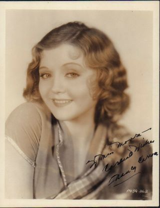Nancy Carroll Rare Sepia Toned Early Signed 8x10 Photograph Autograph