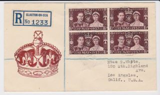 Gb Stamps Rare First Day Cover 1937 Kgvi Coronation Clacton On Sea Registered