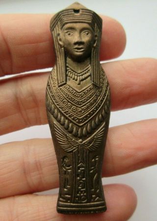 Most Incredible Rare Xl Antique Vtg Egyptian Themed Button Ceramic 2 - 1/2 " (d)