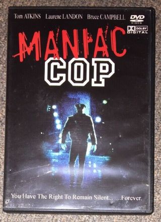 Maniac Cop Dvd (1988) Bruce Campbell/tom Atkins/william Lustig - Rare Horror