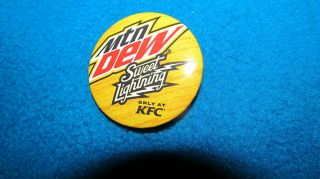 Rare Promo Mtn Dew Sweet Lightning Bolt Soda Pin Back Button Mountain Dew