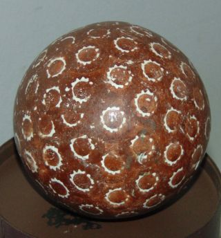 Antique Victorian Pottery Carpet Ball Brown