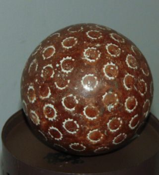 ANTIQUE VICTORIAN Pottery CARPET BALL Brown 2