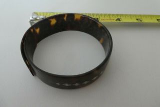 Rare Vintage / Antique Tortoiseshell 3/4 " Wide Bangle Bracelet