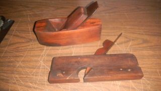 2 - Antique Wood Hand Planes 1 - Coffin Style & 1 - Molding Plane