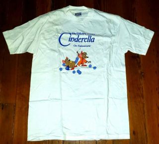 Rare Vintage 1988 Cinderella Movie Promo T - Shirt - The Walt Disney Company Vhs