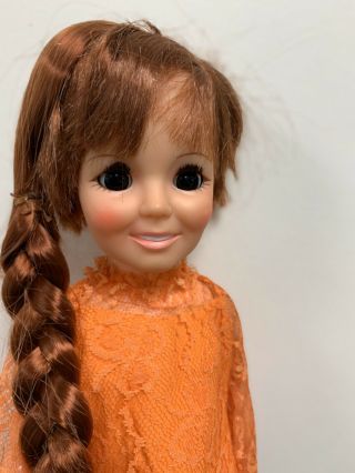 Vintage 1969 Ideal Crissy Doll Hair That Grows 18 " Orange Dress Redhead