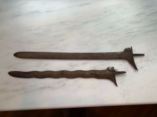 2 Antique Sword Blades Vintage Asian? Unknown Origin Vintage Old Rare