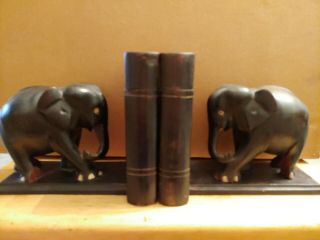 Antique Hand Carved Wooden Bookends Hidden Stash Compartment Tusks & Toenails 19
