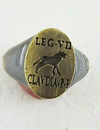 Legio Vii Clavdia Ancient Bronz Ring - Vintage - Antique Roman - Bronze - Rare - 1