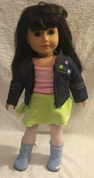 American Girl 18” Doll Groovy Brunette Blue Eyes And Rare Shiny Braces 2008