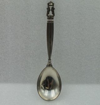 Georg Jensen Acorn Sterling Silver Jam Spoon 5 7/8” 3