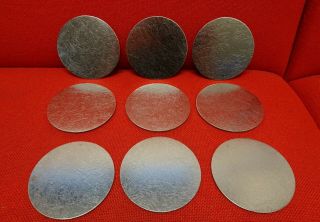 Rare Retro Old Hall Drinks Coasters X9 Stainless Steel On Cork In 2 Boxes