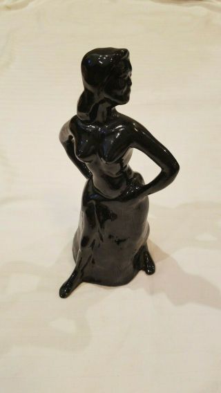 Rare Dryden Pottery,  10 1/2 " Black Nude Top Figurine Dancer Signed 13